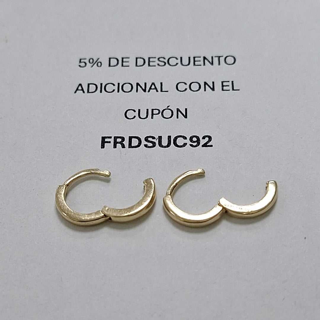 ARETES HUGGIE 14K 1.4 GR (NUEVO)