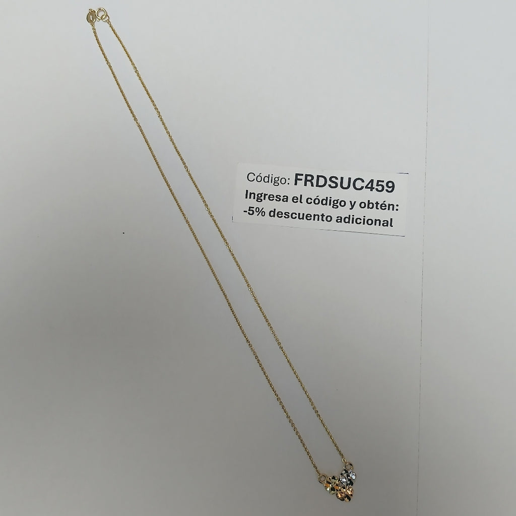 CADENA TEJIDO GARGANTILLA ESPECIAL C FLORES 14K 45 CM 3 GR (NUEVO)