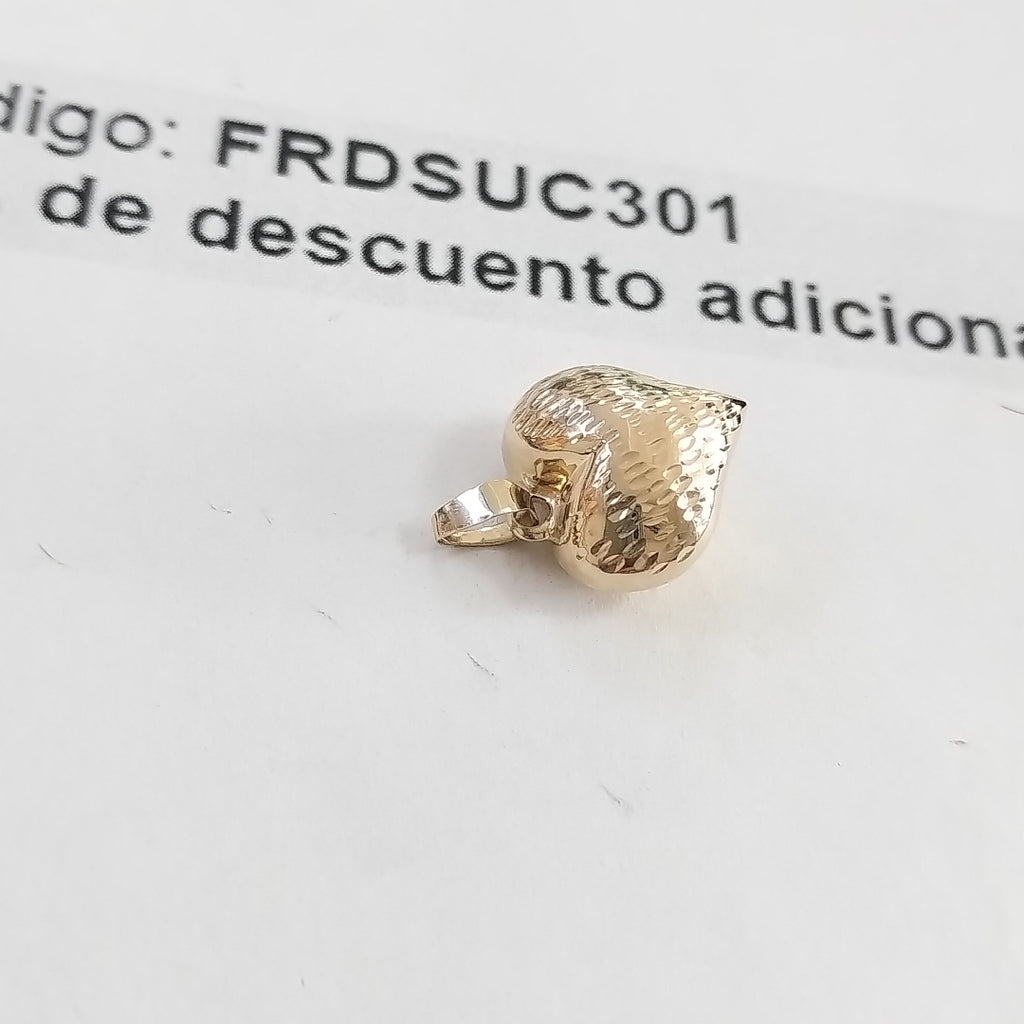 DIJE TEJIDO CORAZON LABRADO 14K 1 GR (NUEVO)