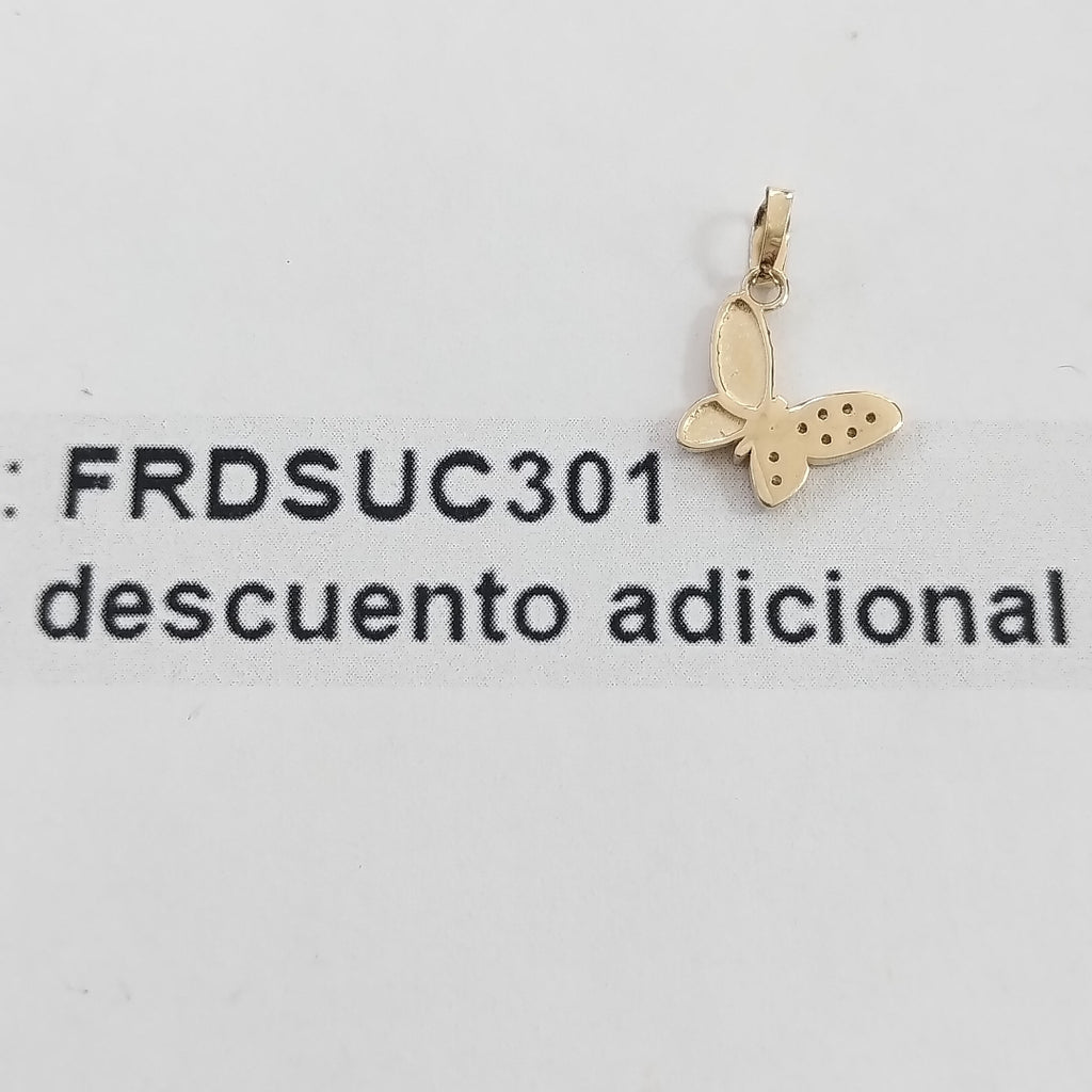 DIJE MARIPOSA CON CIRCONIAS 10K 1 GR (NUEVO)