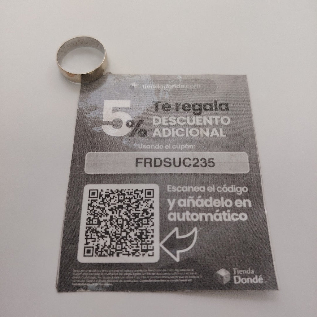 ARGOLLA ORO, ORO BLANCO 8 K 2.5 GRMS (SEMINUEVO)