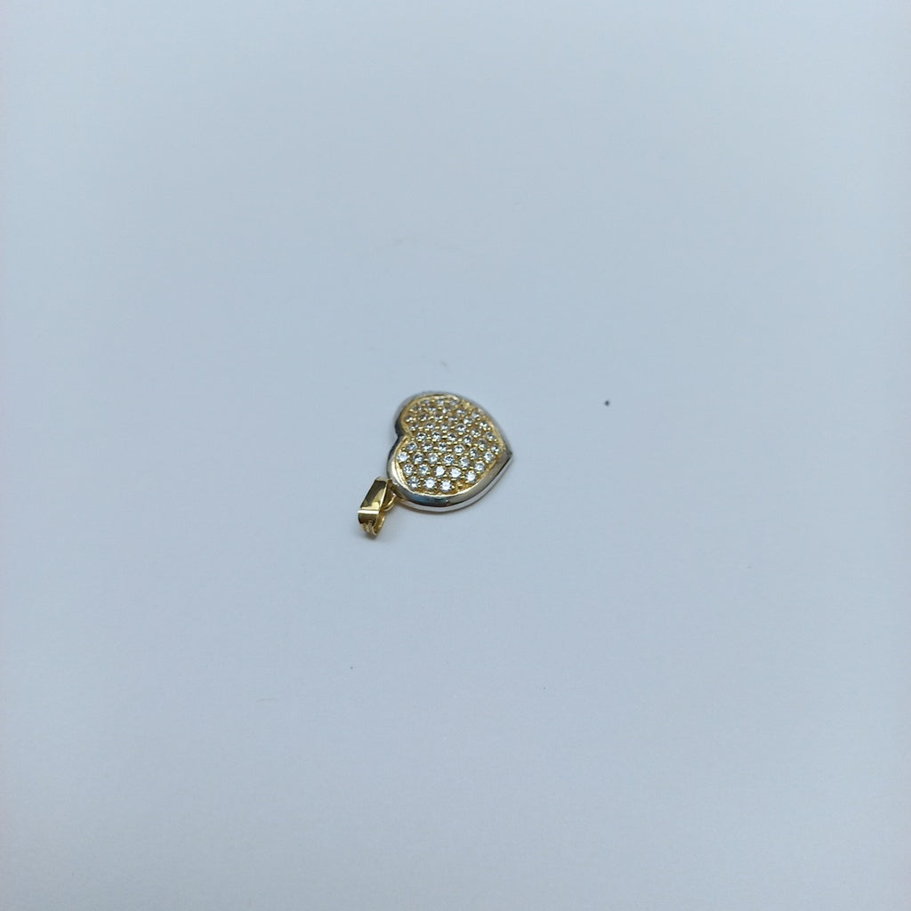 DIJE CORAZON CON CIRCONIAS 14K 1.8 GR (NUEVO)