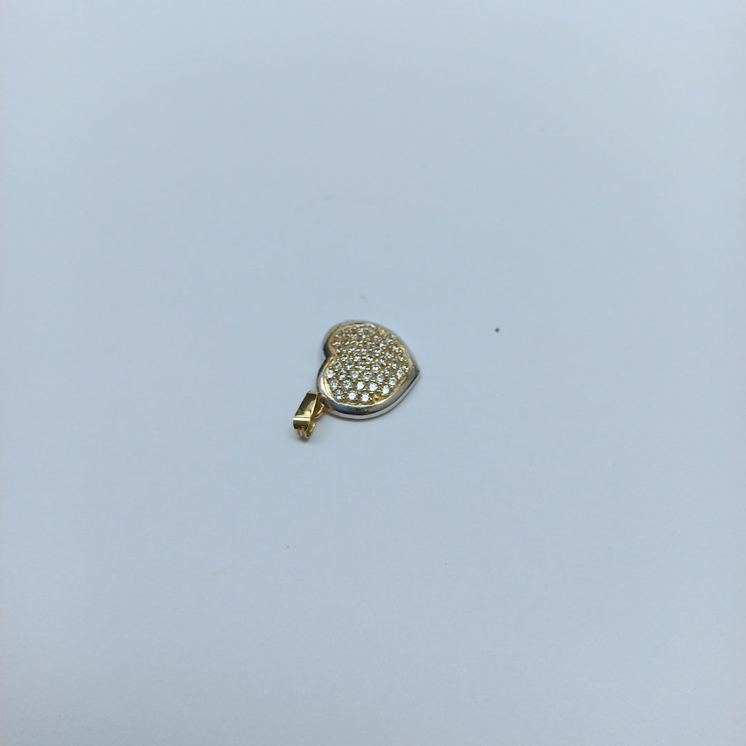 DIJE CORAZON CON CIRCONIAS 14K 1.8 GR (NUEVO)