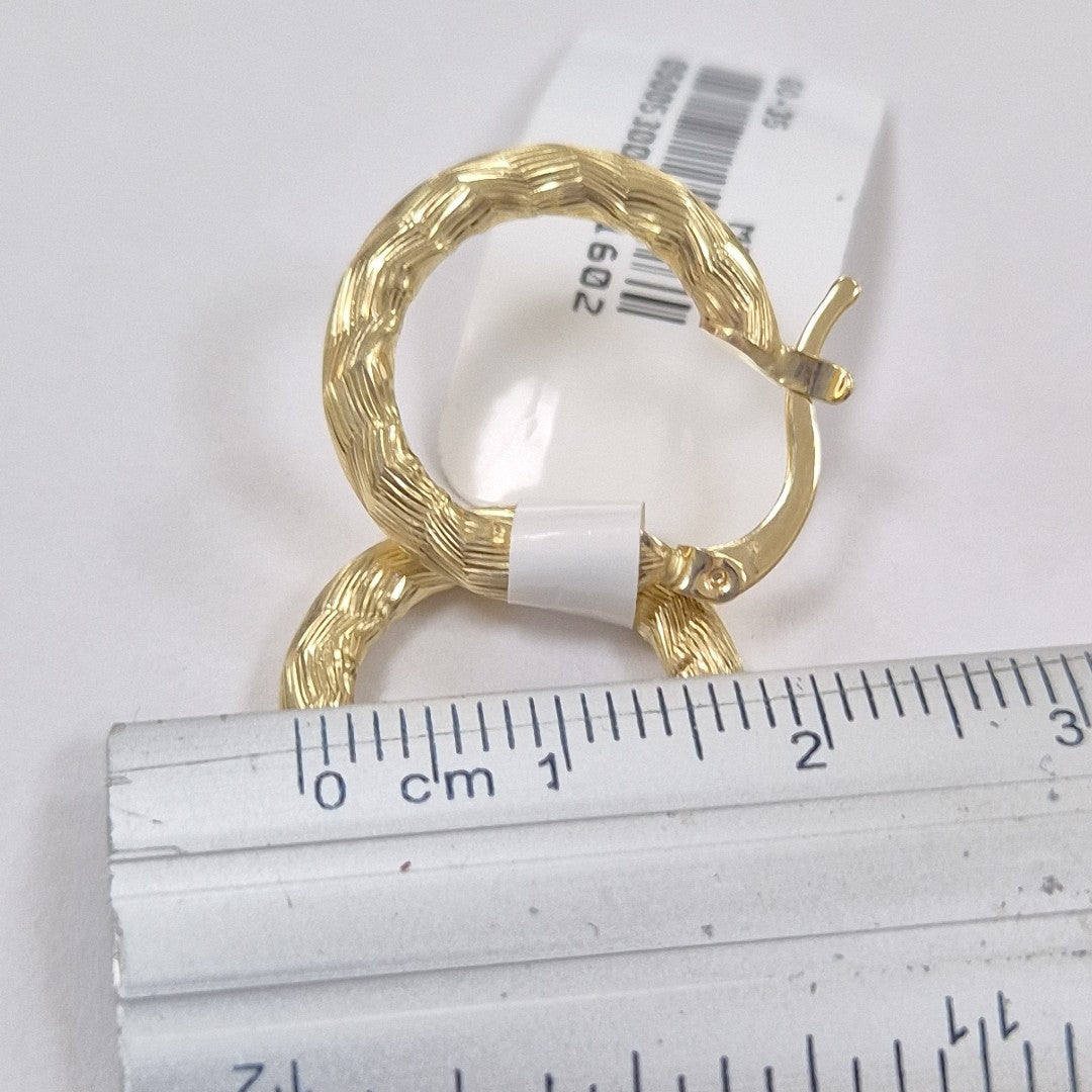 ARETES TEJIDO ARRACADAS ASTRIADAS 14K 2 GR (NUEVO)
