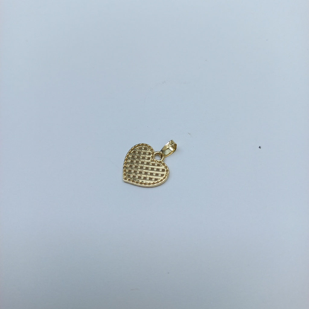 DIJE TEJIDO CORAZON CON CERCO DE CIRCONIAS 14K 1.2 GR (NUEVO)