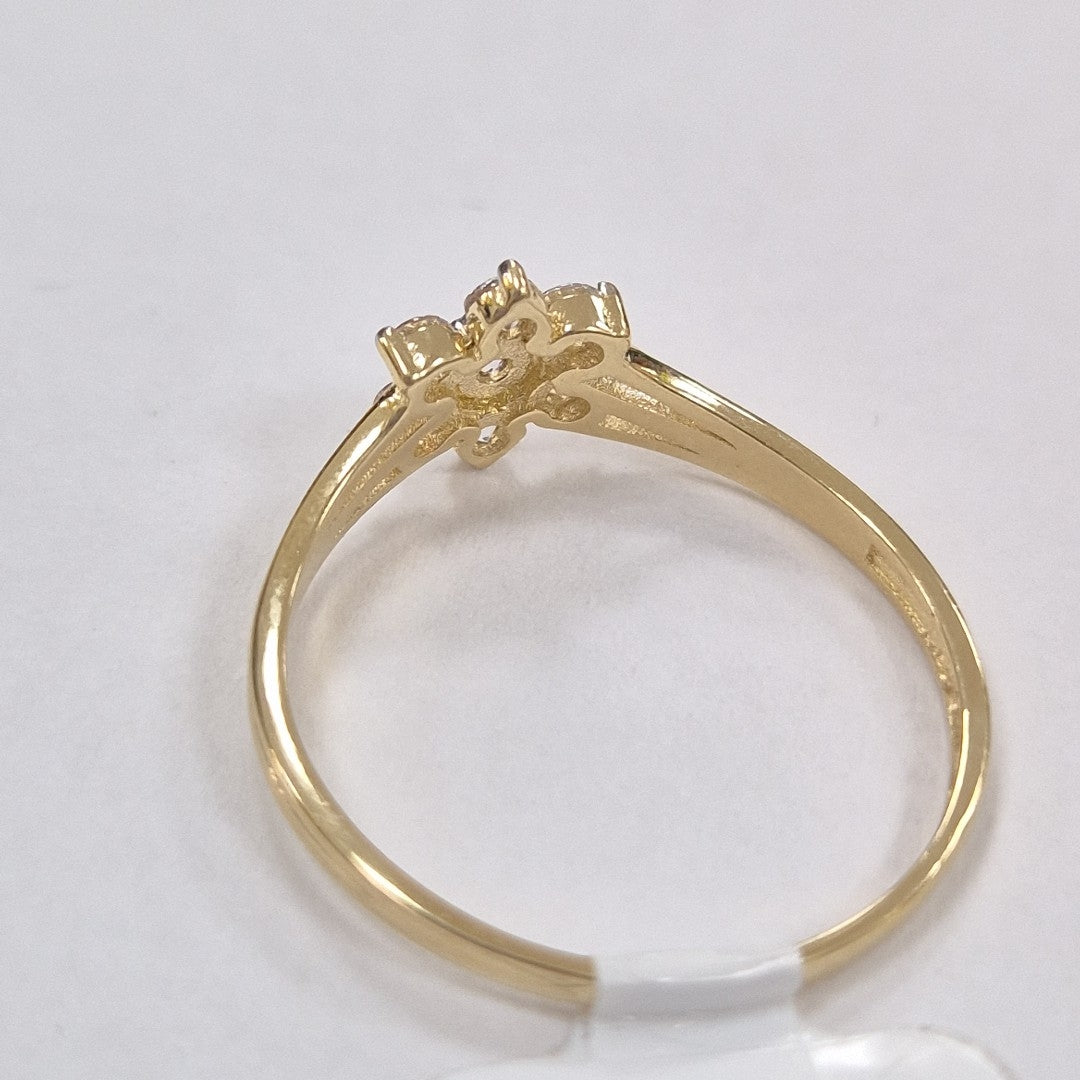 ANILLO ANILLITO FLOR C CIRCONIAS 14K 7 TALLA 1.3 GR (NUEVO)