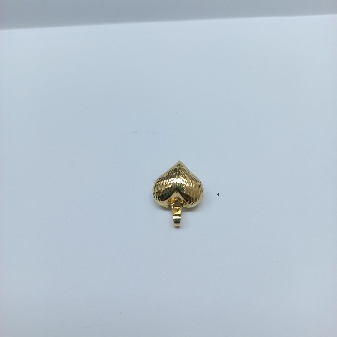 DIJE TEJIDO CORAZON LABRADO 14K 1 GR (NUEVO)