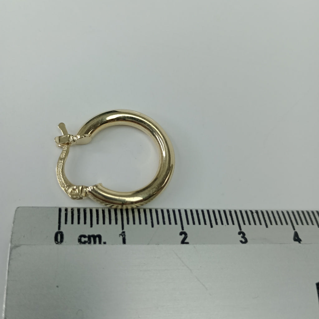 ARETES TEJIDO ARRACADAS LISAS 14K 1.7 GR (NUEVO)