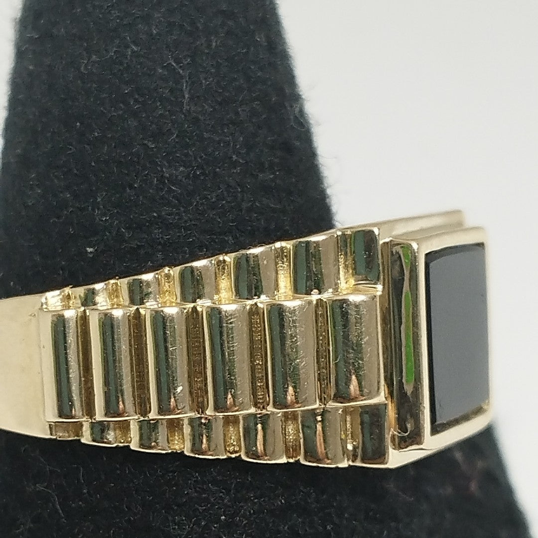 ANILLO C ONIX 14K 11.5 TALLA 9.2 GR (NUEVO)