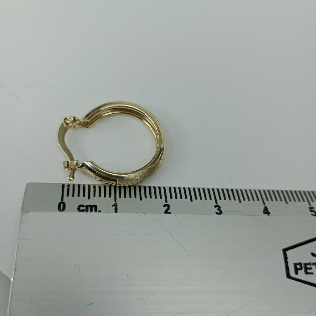 ARETES TEJIDO ARRACADA SATINADA 14K 2.5 GR (NUEVO)