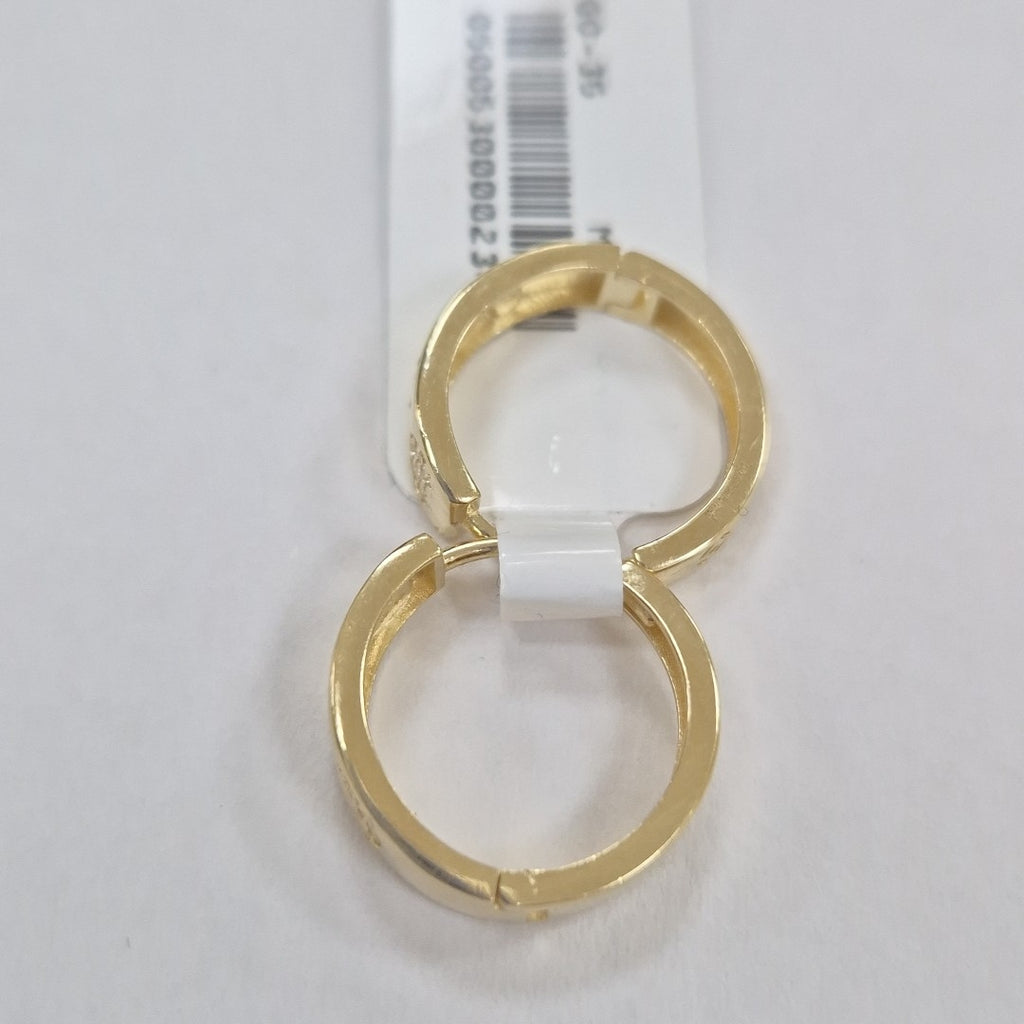 ARETES TEJIDO HUGGIES CON CIRCONIAS 14K 3 GR (NUEVO)