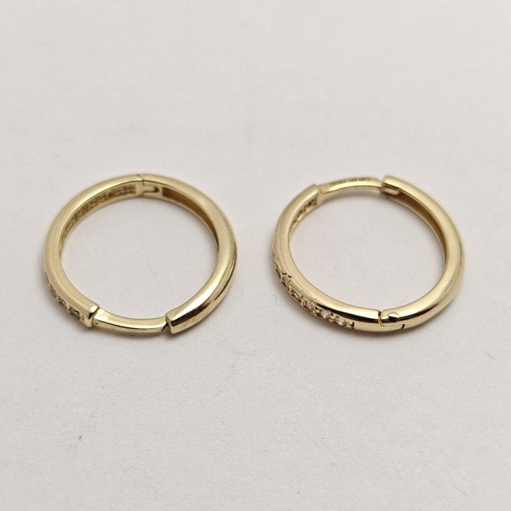 ARETES HUGGIES C CIRCONIA 14K 1.7 GR (NUEVO)
