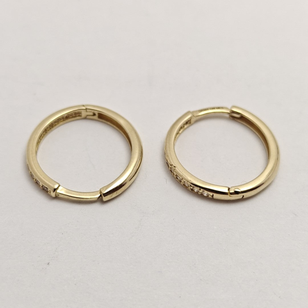 ARETES HUGGIES C CIRCONIA 14K 1.7 GR (NUEVO)