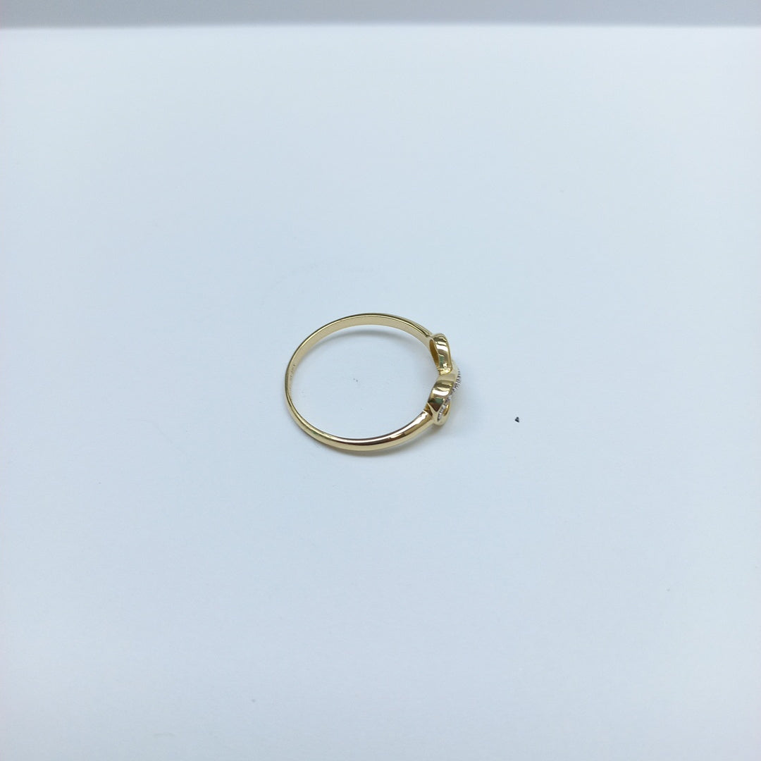 ANILLO ANILLITO FIG INFINITO C CIRCONIAS 14K 9 TALLA 1.9 GR (NUEVO)
