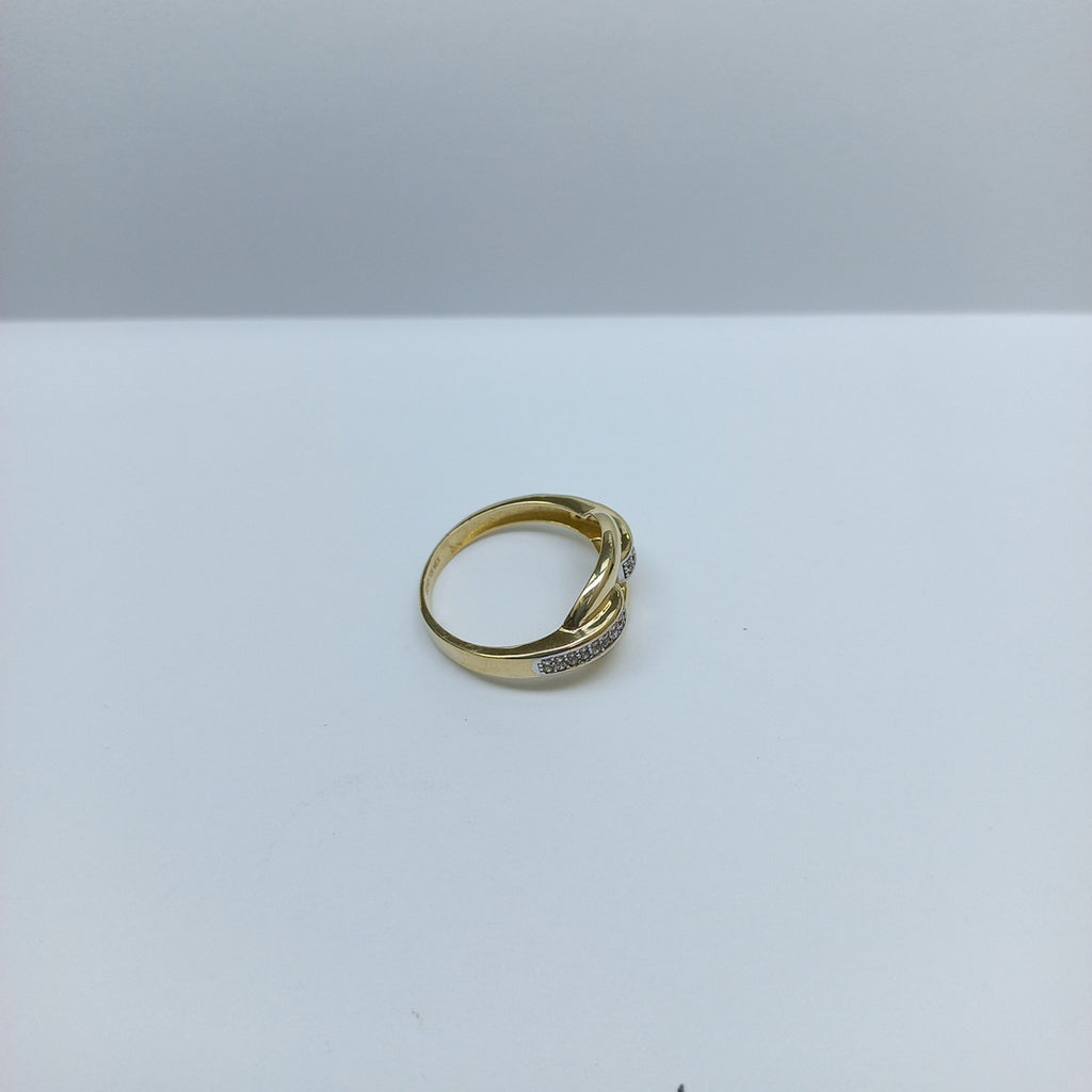 ANILLO ANILLITO C CIRCONIAS 10K 8.5 TALLA 2.7 GR (NUEVO)
