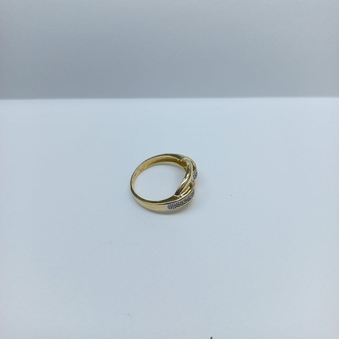 ANILLO ANILLITO C CIRCONIAS 10K 8.5 TALLA 2.7 GR (NUEVO)
