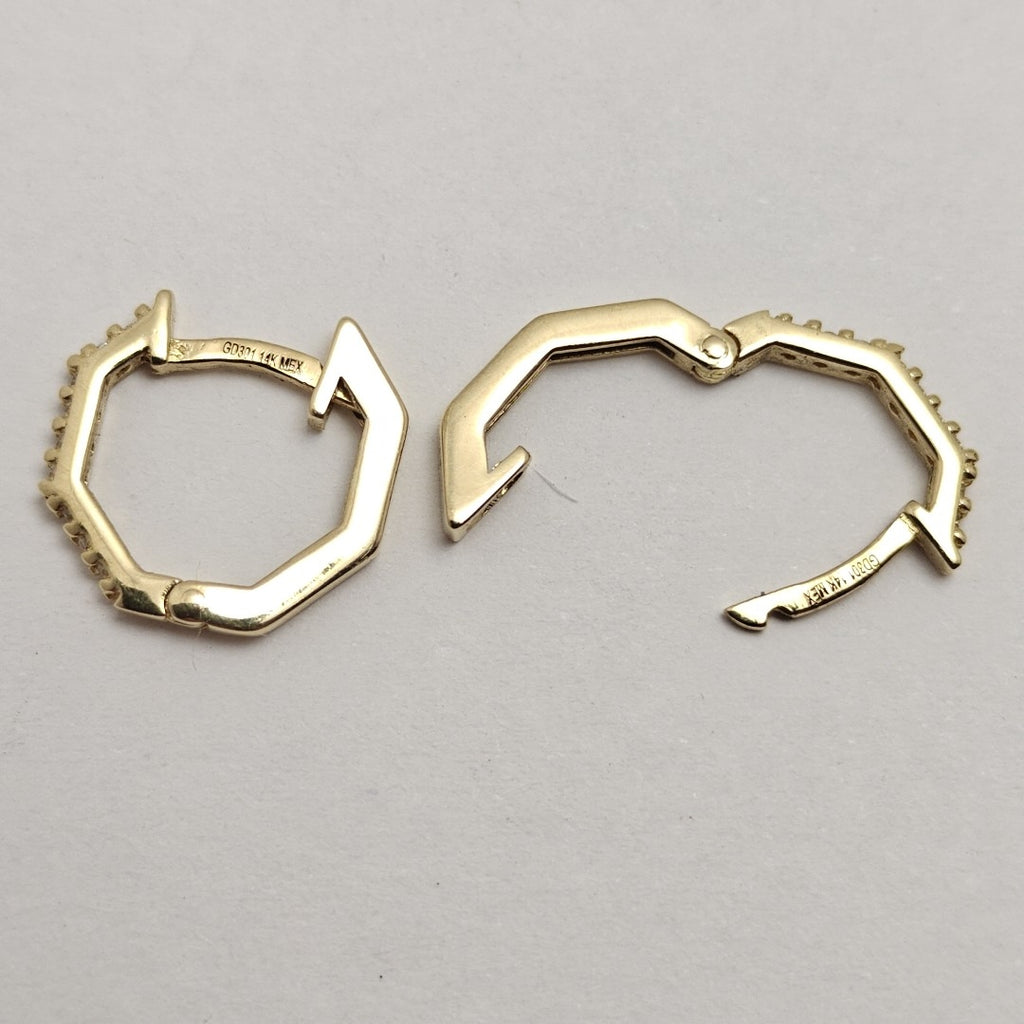 ARETES HUGIES C CIRCONIAS 14K 1.5 GR (NUEVO)