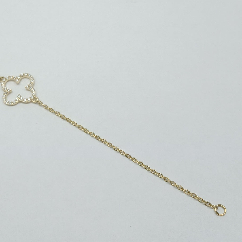 PULSERA TEJIDO ESPECIAL C CIRCONIAS 14K 18 CM 1.8 GR (NUEVO)