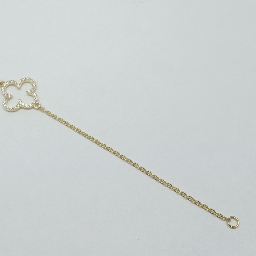 PULSERA TEJIDO ESPECIAL C CIRCONIAS 14K 18 CM 1.8 GR (NUEVO)