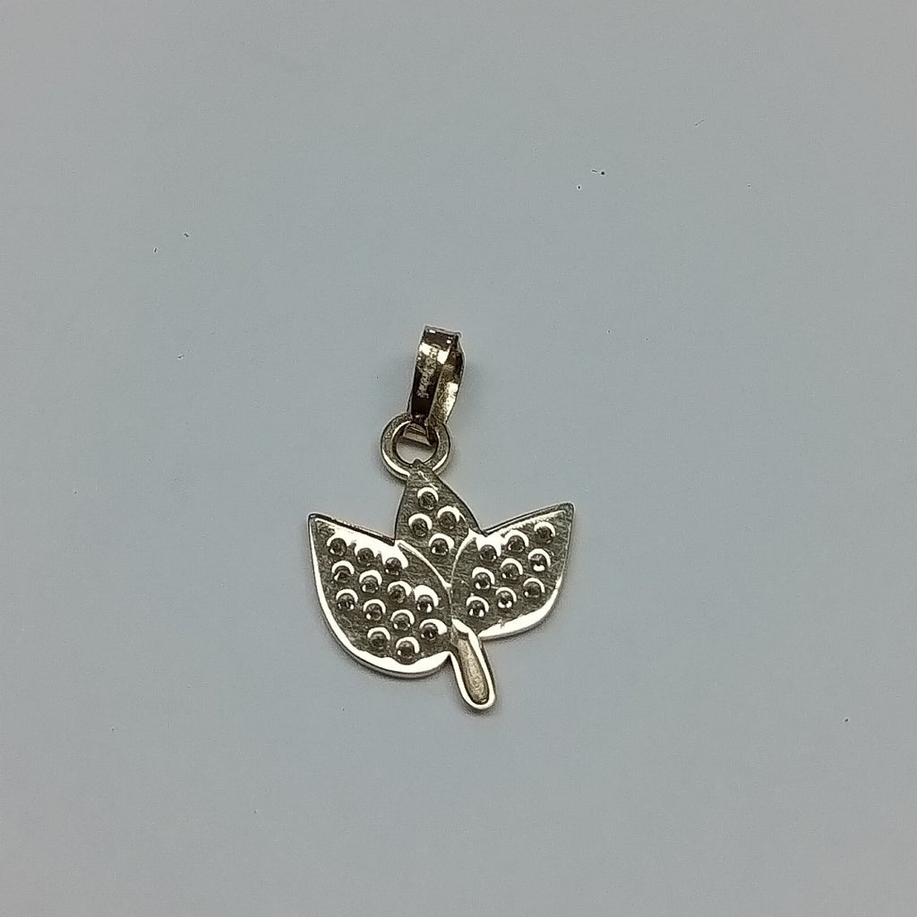 DIJE TEJIDO HOJAS CON CIRCONIAS 14K 1 GR (NUEVO)