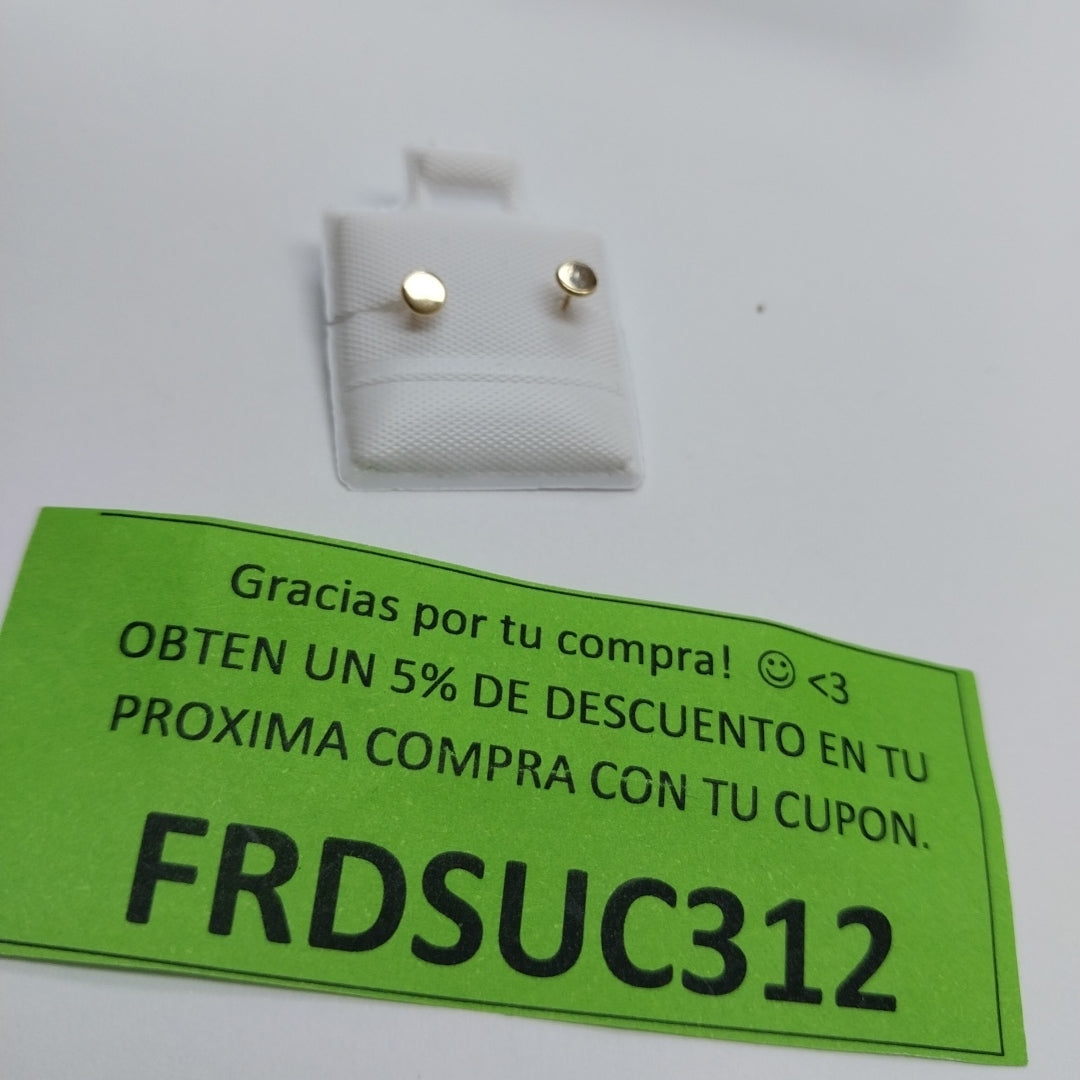 BROQUELES BROQUEL FIG TAPON REDONDO 14K 0.1408 GR (NUEVO)