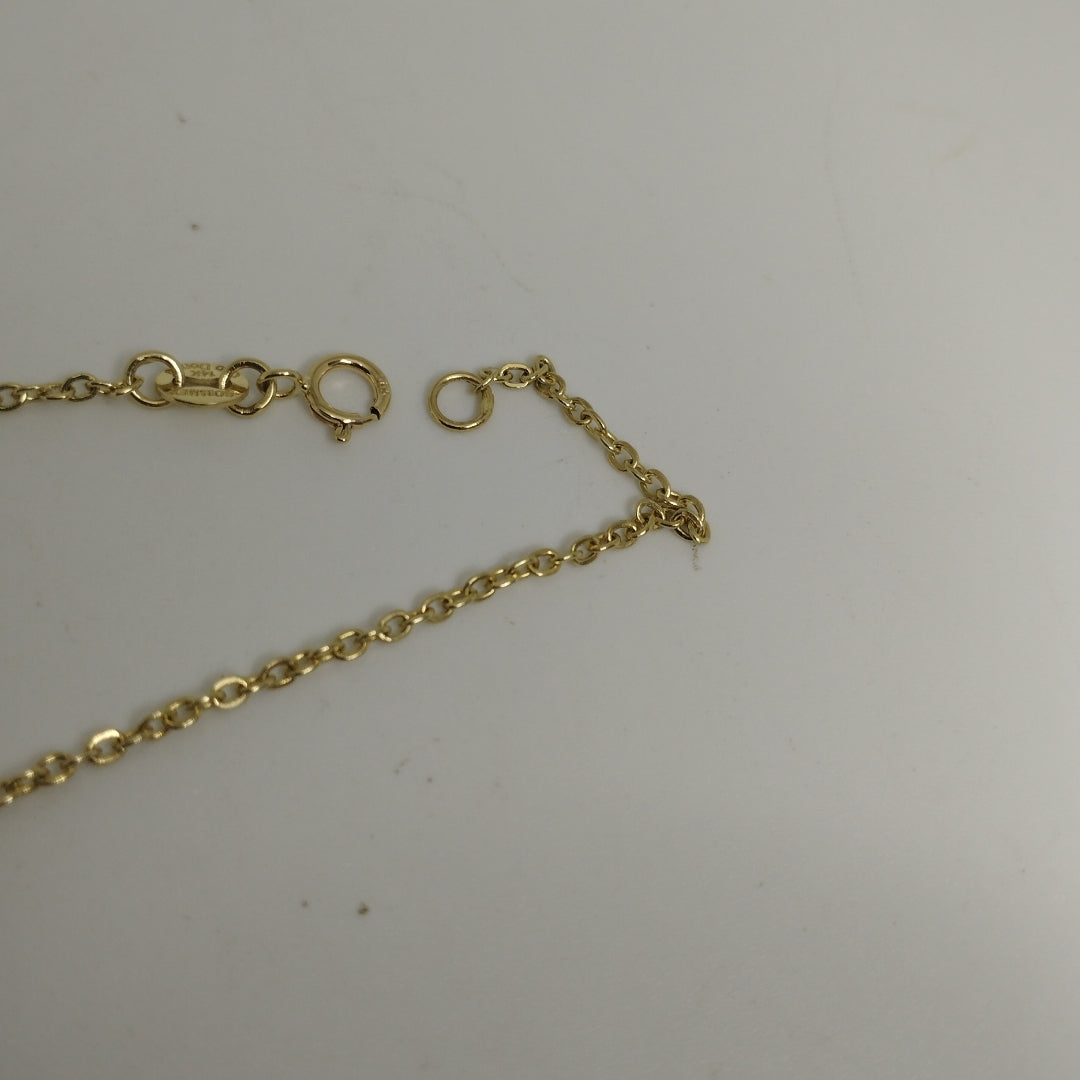 PULSERA TEJIDO ESPECIAL CON FIGURA CORAZON CON ESMALTE ROSA 14K 18 CM 2 GR (NUEVO)