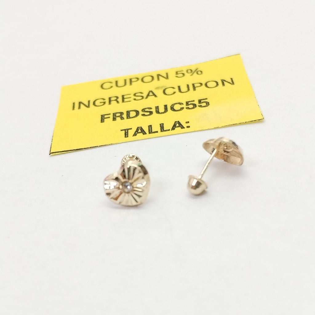 BROQUELES BROQUEL FIG CORAZON C CIRCONIA 14K 0.2603 GR (NUEVO)