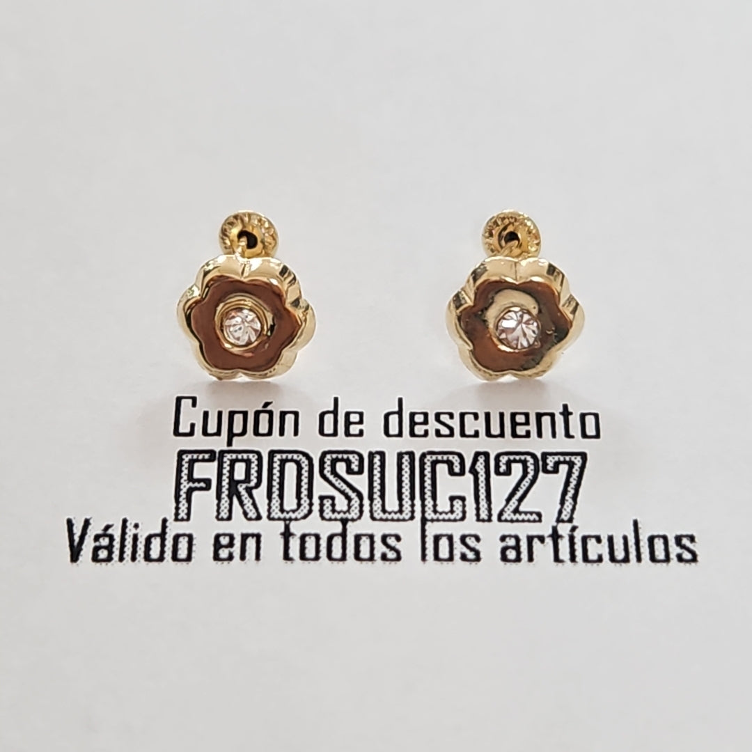 BROQUELES BROQUEL FIG FLOR C CIRCONIA 14K 0.2581 GR (NUEVO)