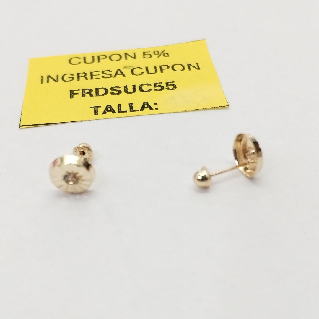 BROQUELES BROQUEL FIG BOTON C CIRCONIA 14K 0.2916 GR (NUEVO)