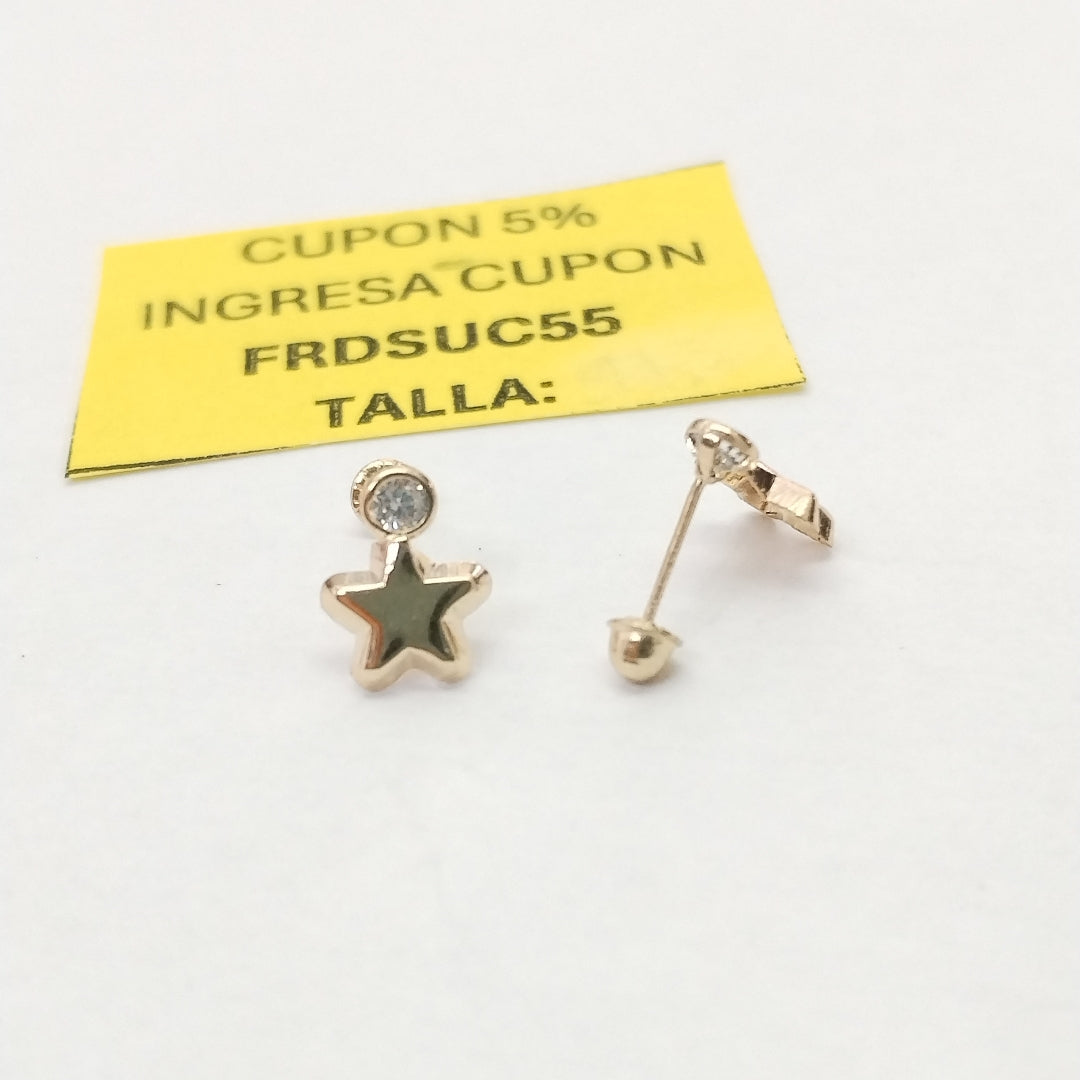 BROQUELES BROQUEL FIG ESTRELLA C CIRCONIA 14K 0.2603 GR (NUEVO)