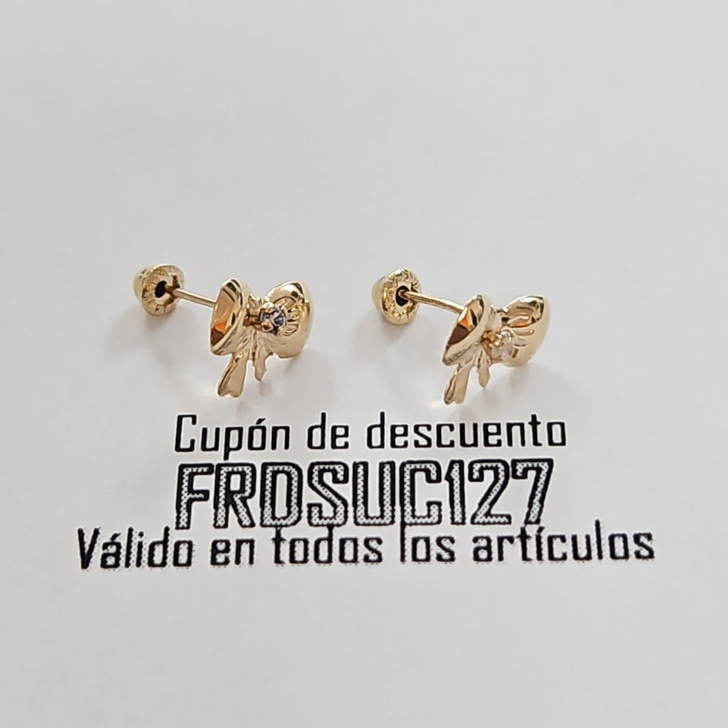 BROQUELES BROQUEL FIG MOÑO C CIRCONIA 14K 0.2441 GR (NUEVO)