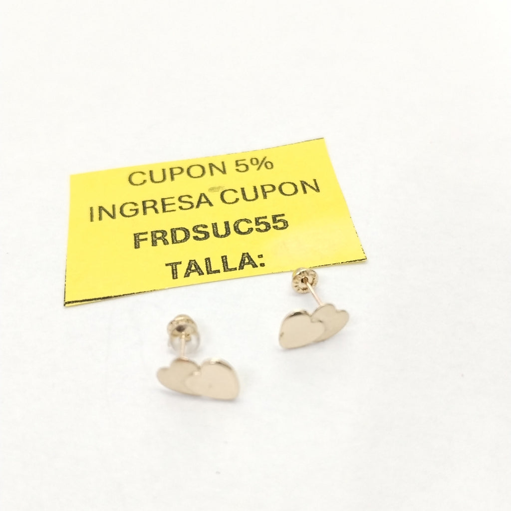 BROQUELES BROQUEL CORAZON DOBLE 14K 0.2171 GR (NUEVO)