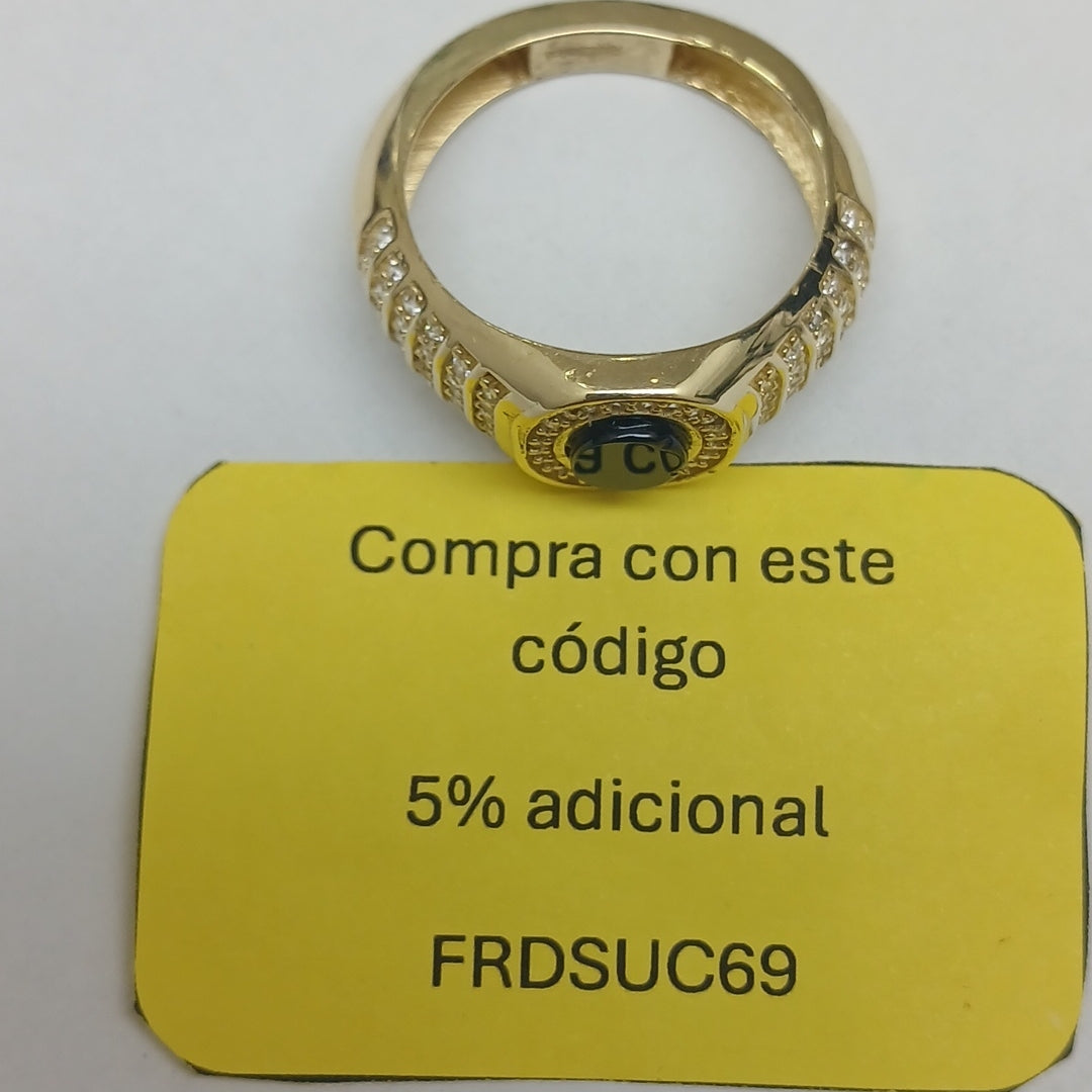 ANILLOS C ONIX Y CIRCONIAS 14K TALLA 11 5.4 GR (NUEVO)