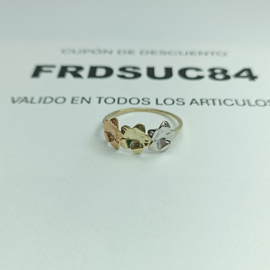 ANILLOS ANILLITO FIG FLORES 10K TALLA 9 1.2 GR (NUEVO)