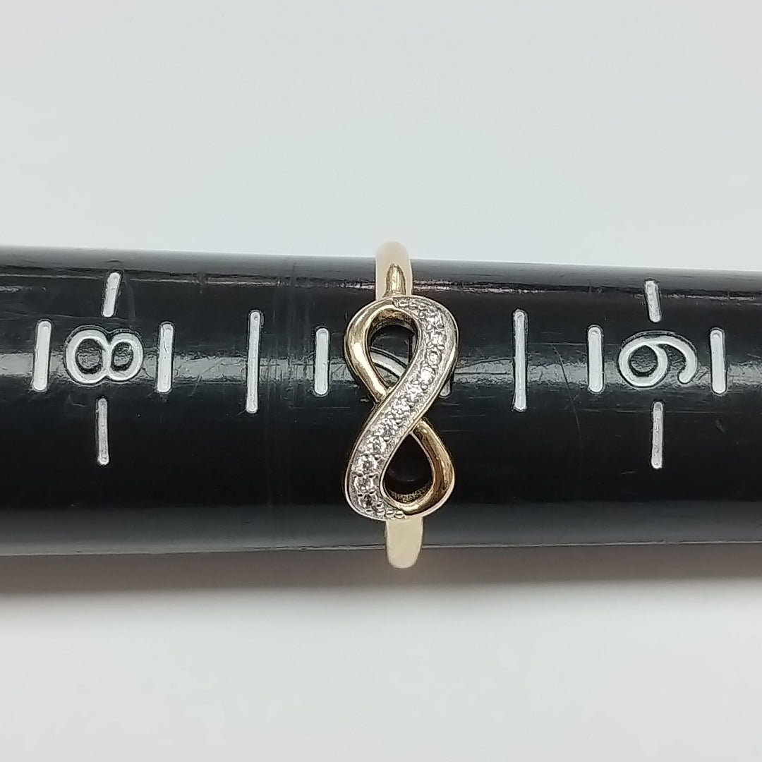 ANILLO ANILLITO FIG INFINITO C CIRCONIAS 14K 7 TALLA 1.4 GR (NUEVO)