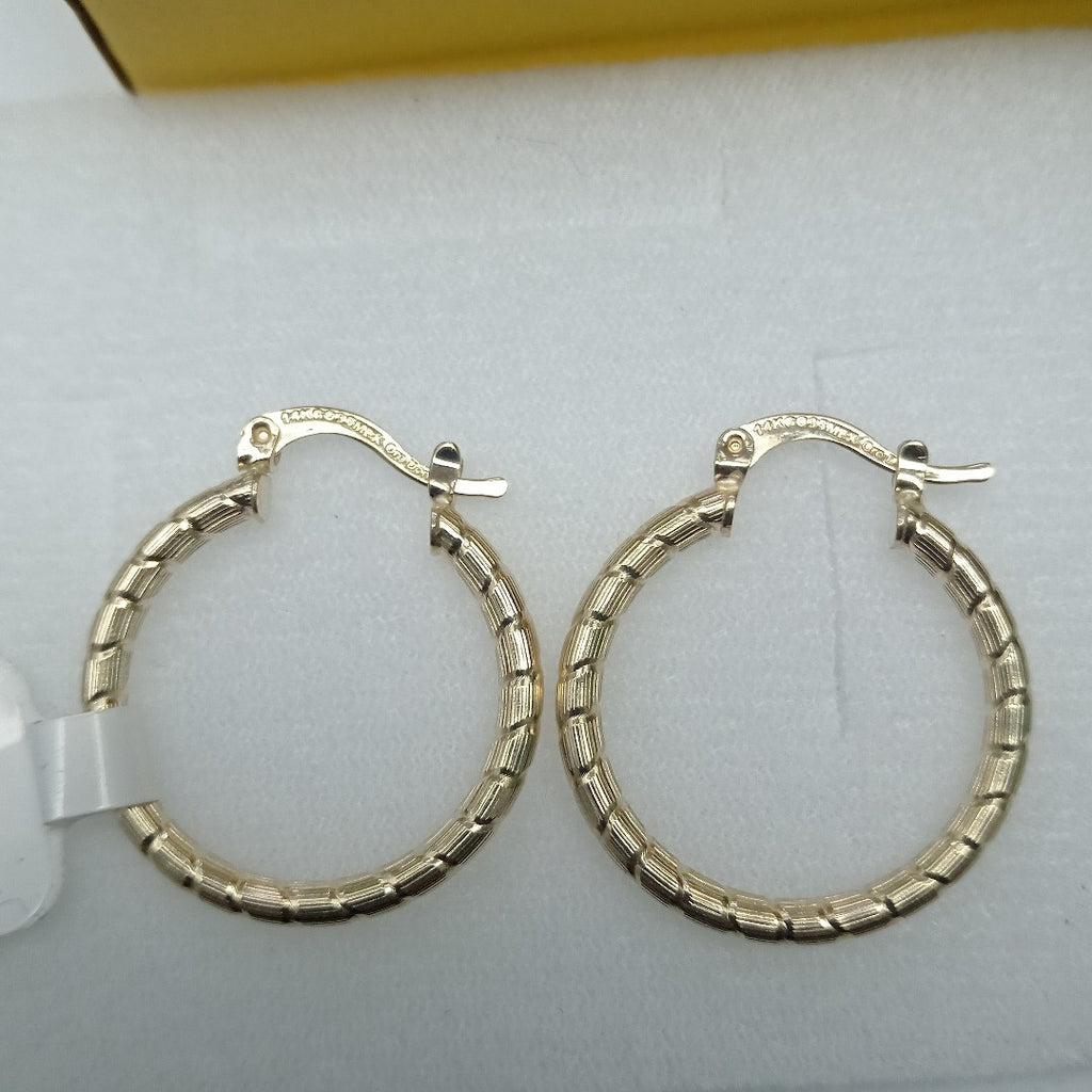 ARETES ARRACADAS LABRADAS 14K 3.3 GR (NUEVO)