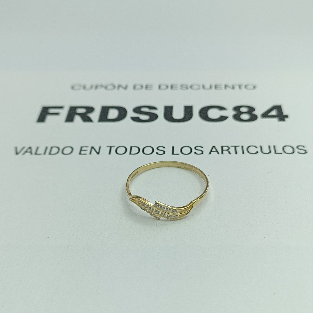 ANILLOS C CIRCONIAS 14K TALLA 9 0.9 GR (NUEVO)