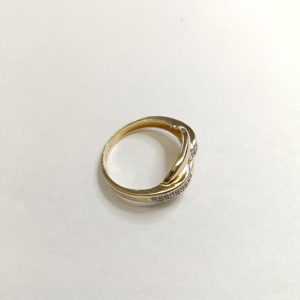 ANILLO ANILLITO C CIRCONIAS 10K 8.5 TALLA 2.7 GR (NUEVO)