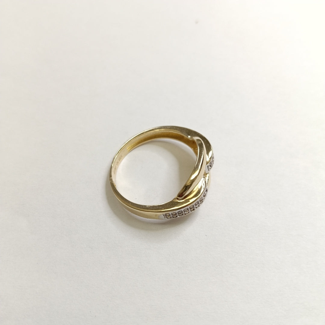 ANILLO ANILLITO C CIRCONIAS 10K 8.5 TALLA 2.7 GR (NUEVO)