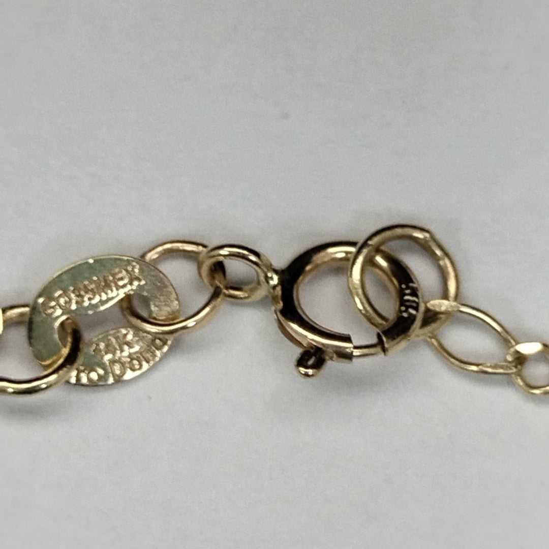 CADENA GARGANTILLA 3X1 CON ESFERAS COMBINADAS 14K 45 CM 3.1 GR (NUEVO)