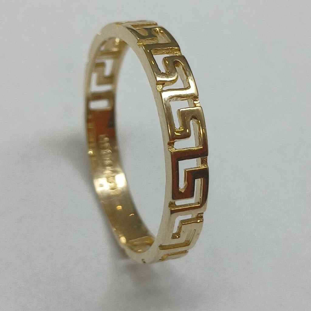 ANILLO ARGOLLA C GRECAS 14K 7 TALLA 1.5 GR (NUEVO)