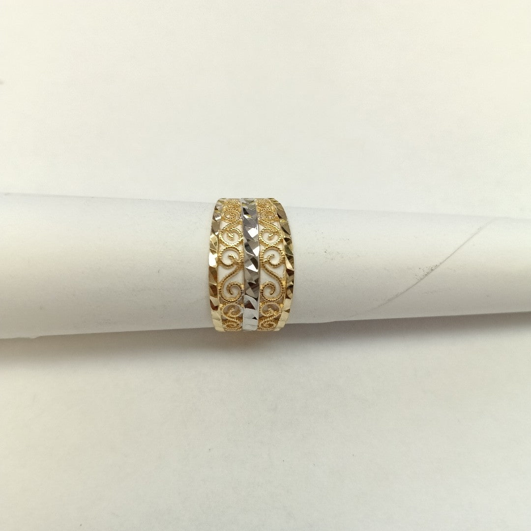 ANILLOS TIPO FILIGRANA COMBINADO 14K TALLA 7 2.8 GR (NUEVO)
