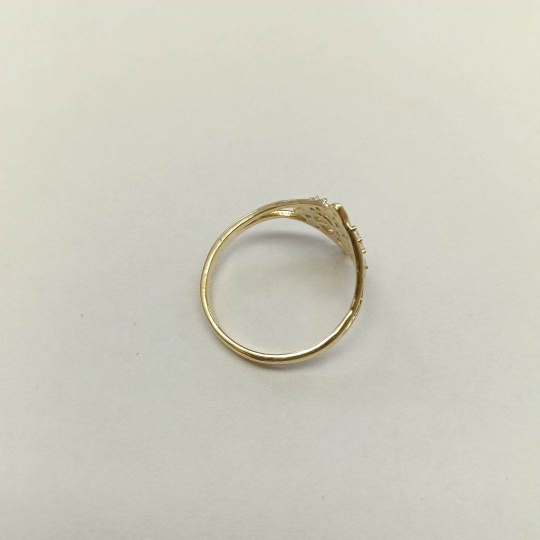 ANILLOS ANILLITO FIG NUDO DE BRUJA CON CIRCONIAS 10K TALLA 7 1.7 GR (NUEVO)