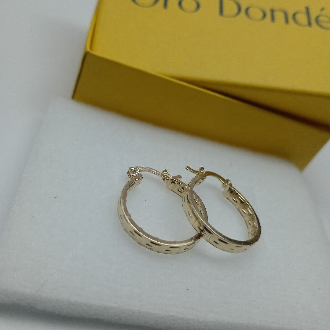 ARETES TEJIDO ARRACADAS TIPO GRECAS 14K 2 GR (NUEVO)