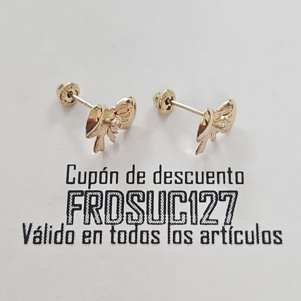 BROQUELES BROQUEL FIG MOÑO C CIRCONIA 14K 0.2441 GR (NUEVO)