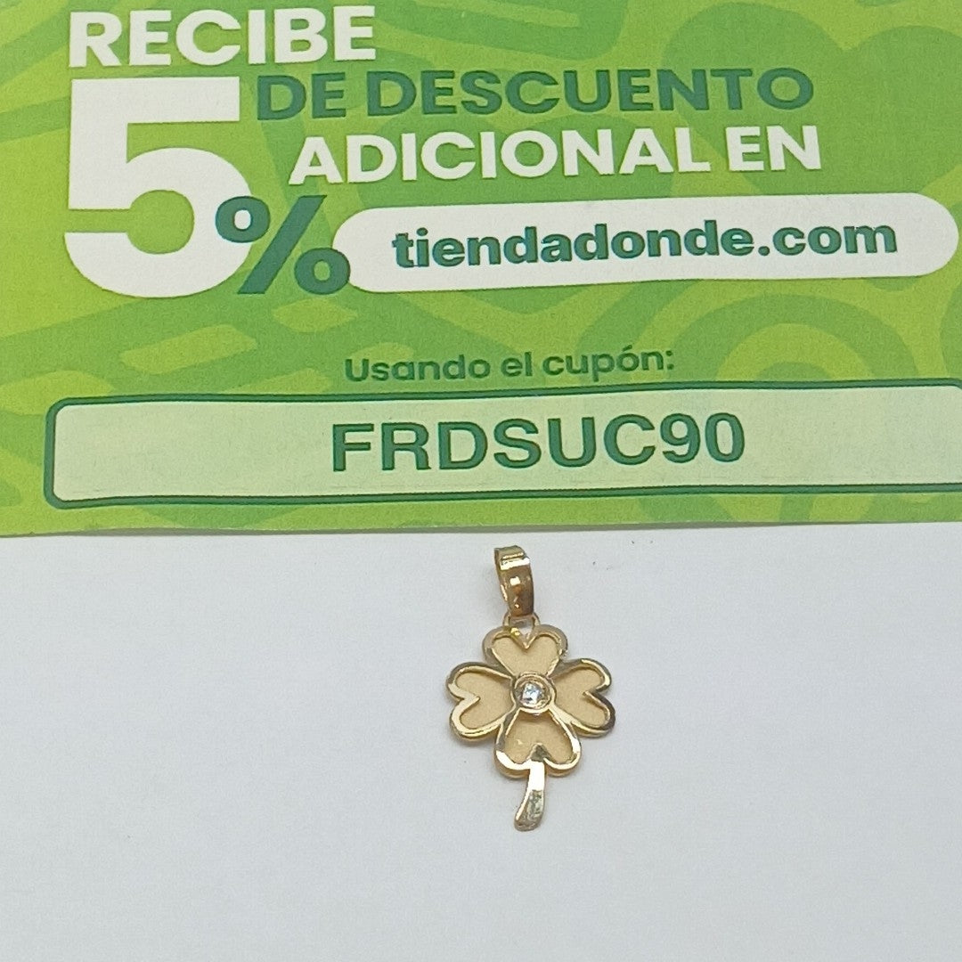 DIJE FIG TREBOL C CIRCONIA 14K 0.8 GR (NUEVO)
