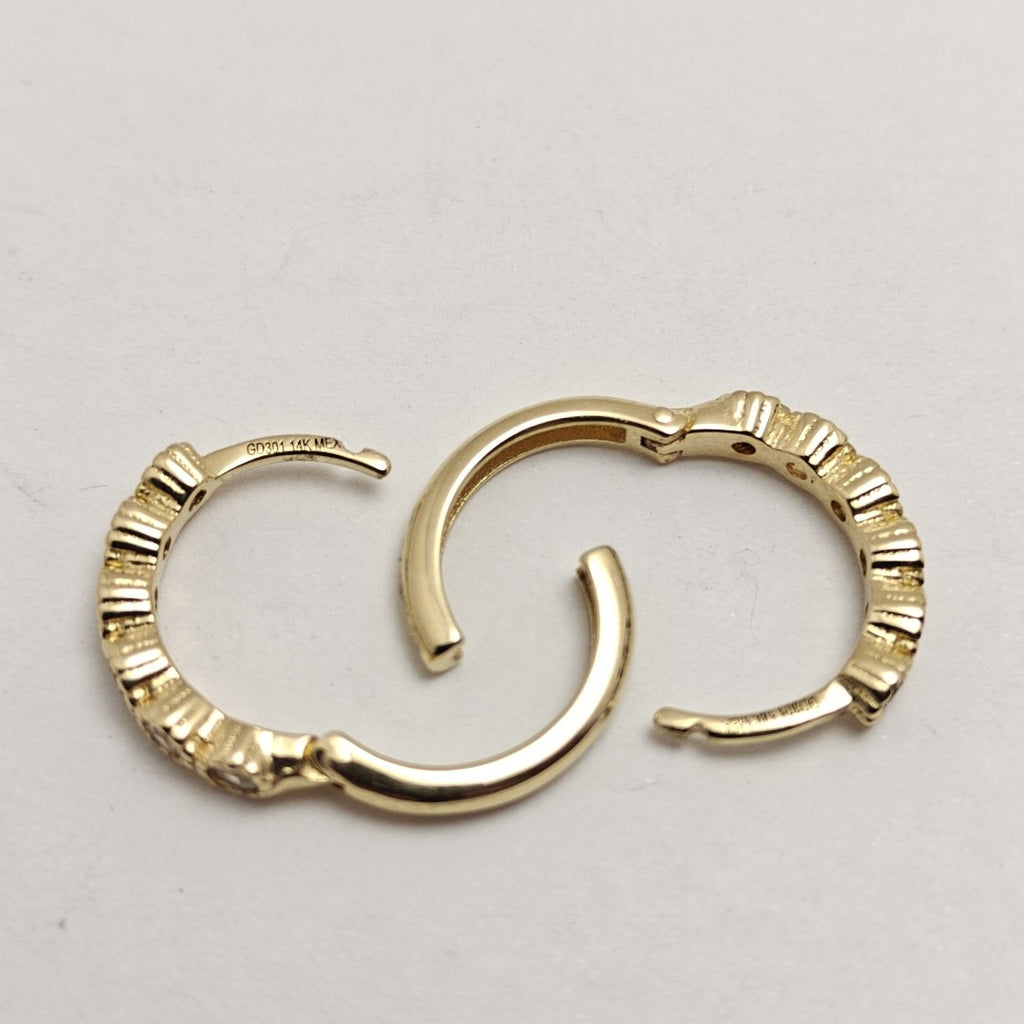 ARETES ARRACADA C CIRCONIAS 14K 2 GR (NUEVO)