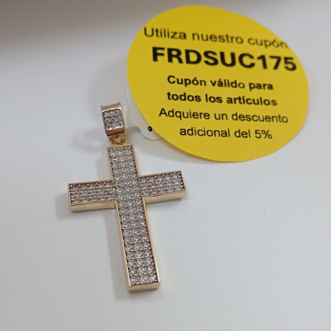 DIJE CRUZ C CIRCONIAS 14K 5 GR (NUEVO)
