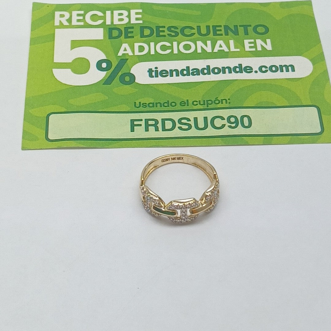 ANILLO ANILLITO C CIRCONIAS 14K 8 TALLA 2.8 GR (NUEVO)