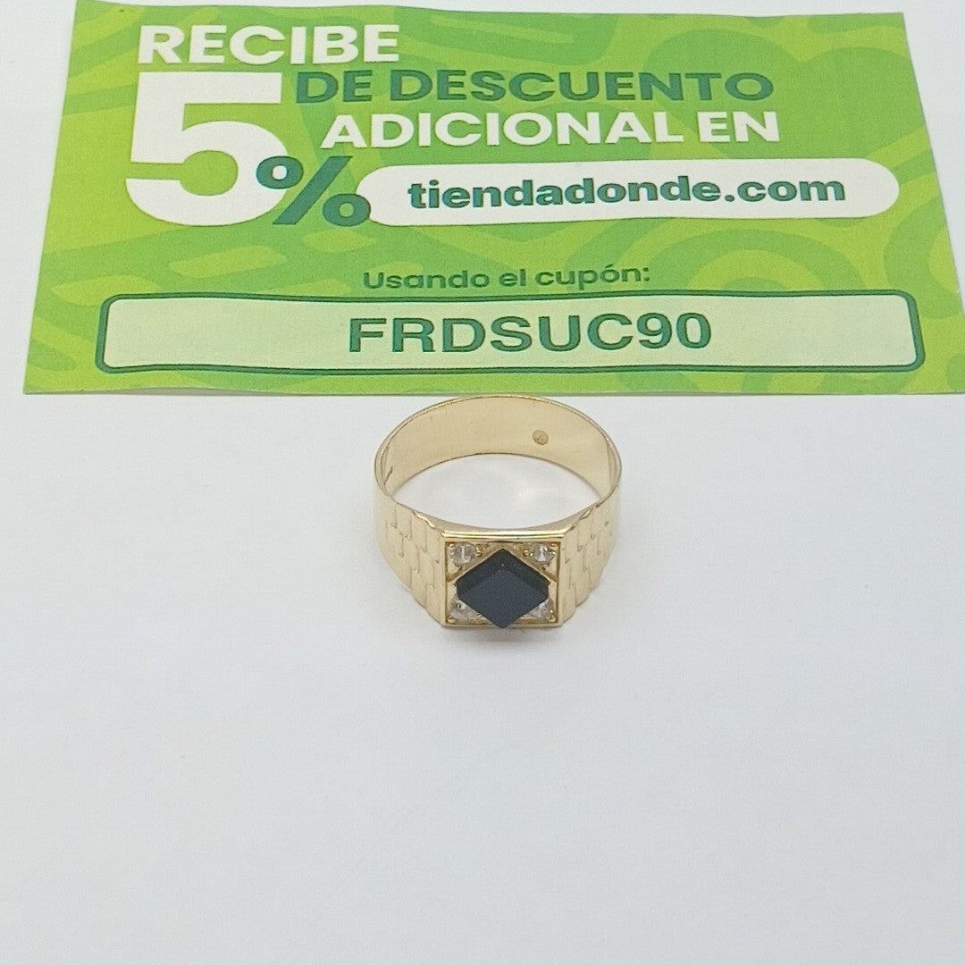 ANILLOS C ONIX Y CIRCONIAS 14K TALLA 10 4.4 GR (NUEVO)